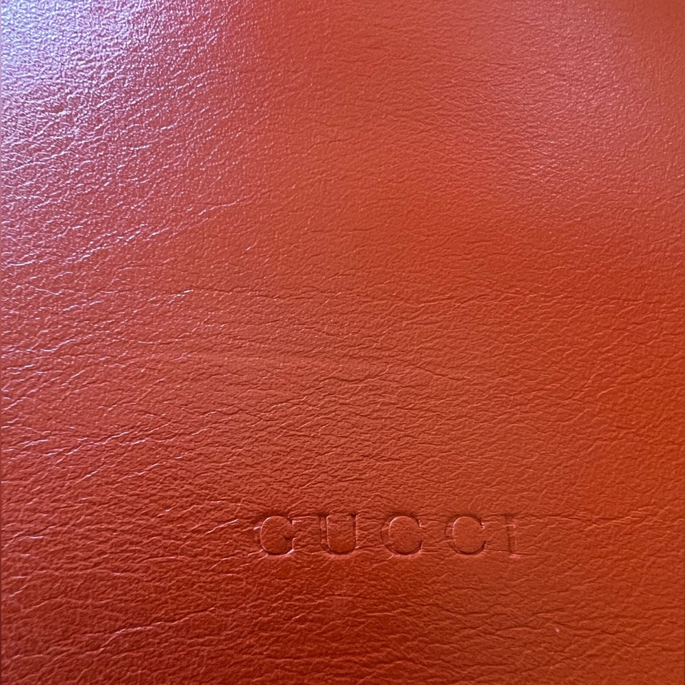 GUCCI Sylvie Bold Orange Wristlet/Shoulder Bag Authentic - Picture 16 of 17